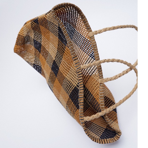 Zara plaid woven tote bag - Picture 10 of 10